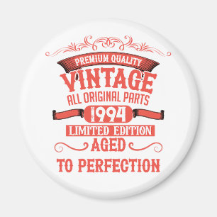 Aimant Cadeau vintage personnalisé 30e anniversaire rouge