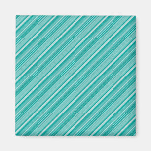 Aimant Cadeaux à motif rayé diagonal turquoise sarcelle