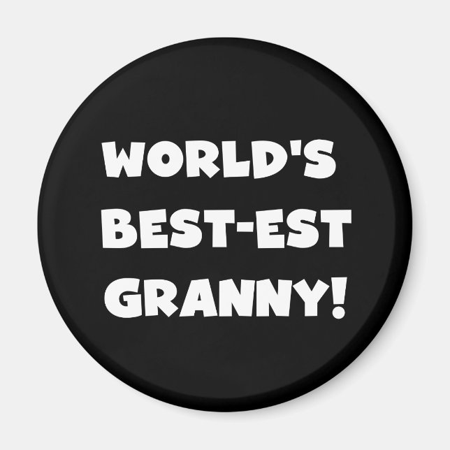 Aimant Cadeaux blancs de T-shirts des textes de mamie du  (Devant)