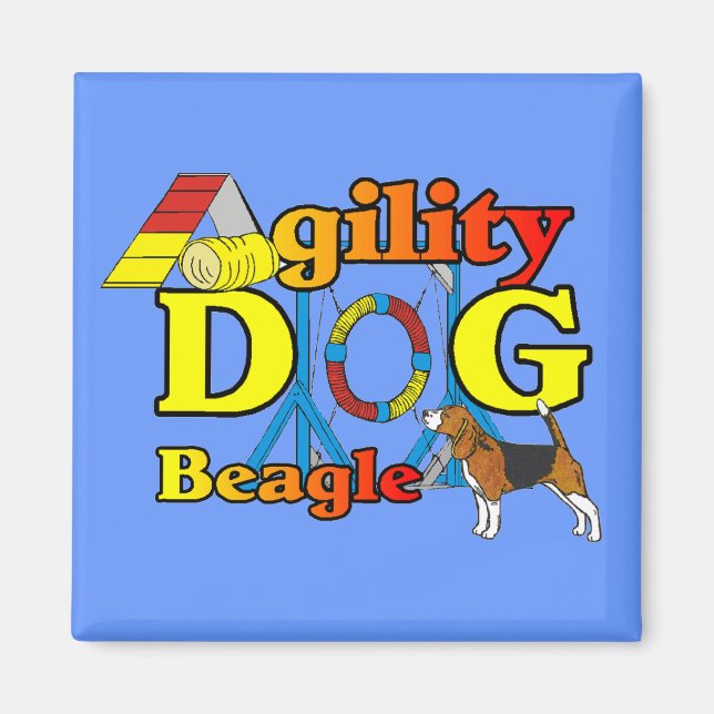 Aimant Cadeaux d'agilité beagle (Devant)