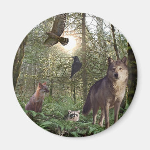 Aimant Cadeaux d'animaux forestiers