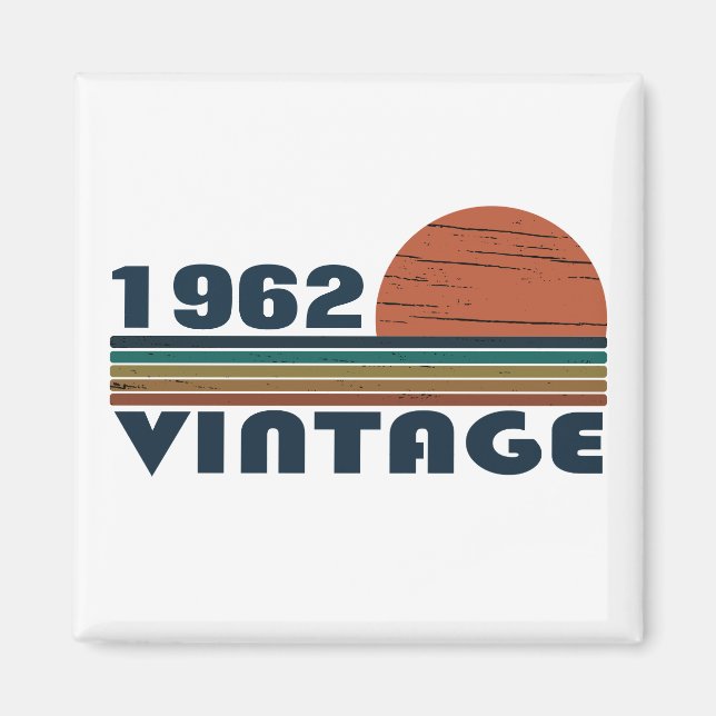 Aimant Cadeaux d'anniversaire vintages personnalisés (Devant)