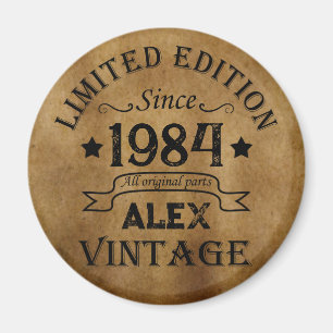 Aimant Cadeaux d'anniversaire vintages personnalisés