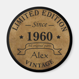 Aimant Cadeaux d'anniversaire vintages personnalisés