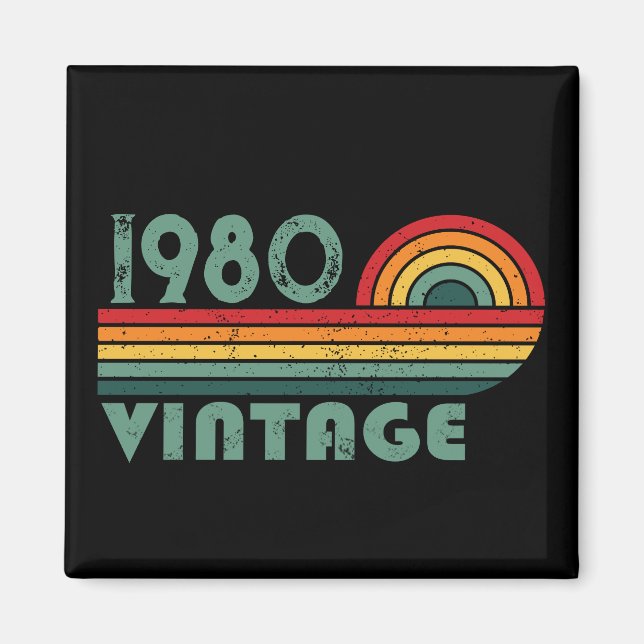 Aimant Cadeaux d'anniversaire vintages personnalisés (Devant)