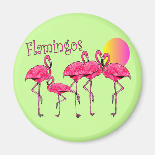 Aimant Cadeaux d'art Flamant rose tropical