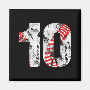 Aimant Cadeaux de 10 ans Numéro 10 Baseball 10e anniversa