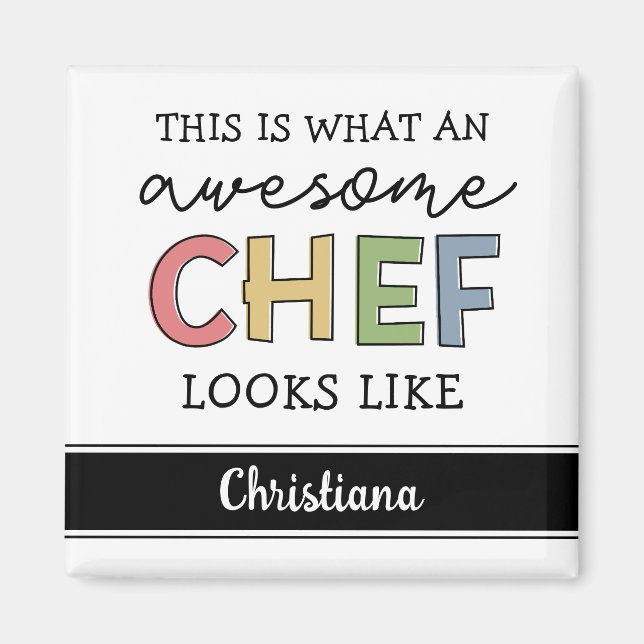 Aimant Cadeaux de chef sur mesure | Meilleur Chef Jamais  (Devant)