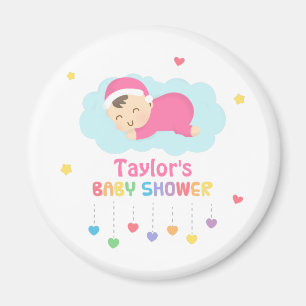 Aimant Cadeaux de fête de douche de bébé fille mignonne e