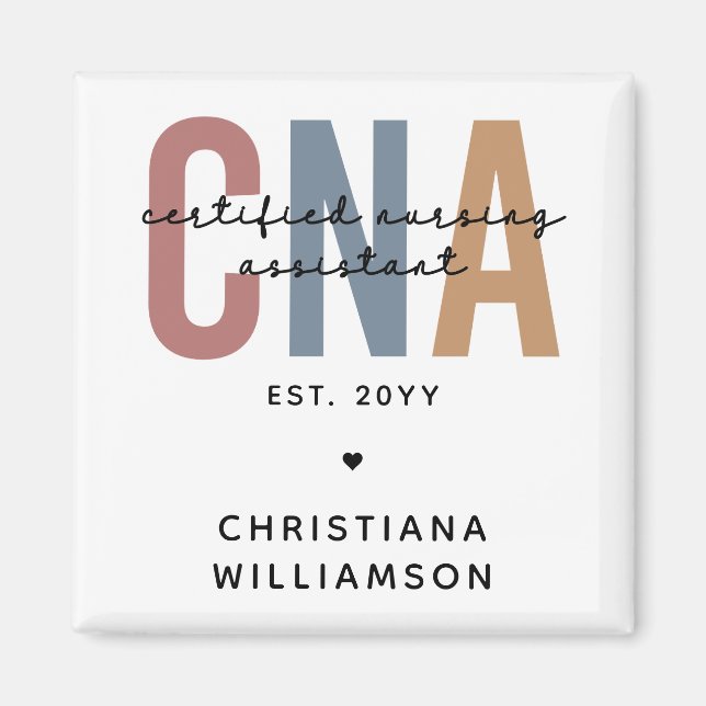 Aimant Cadeaux de l'adjoint infirmier certifié rétro de l (Devant)