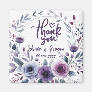 Aimant Cadeaux de mariage Remerciement avec cadre floral 