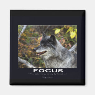Aimant Cadeaux de motivation du loup gris