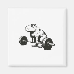 Aimant Cadeaux de musculation Capybara Haltérophilie Drôl