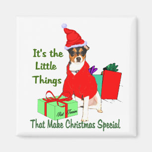 Aimant Cadeaux de Noël de Rat Terrier