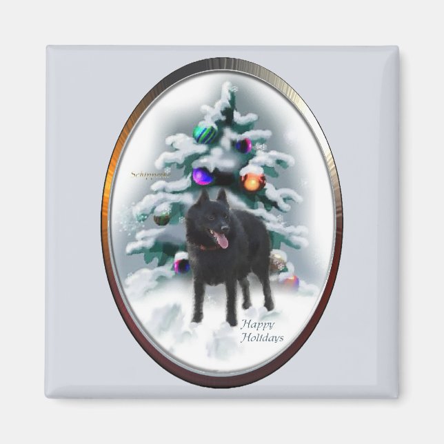Aimant Cadeaux de Noël Schipperke (Devant)