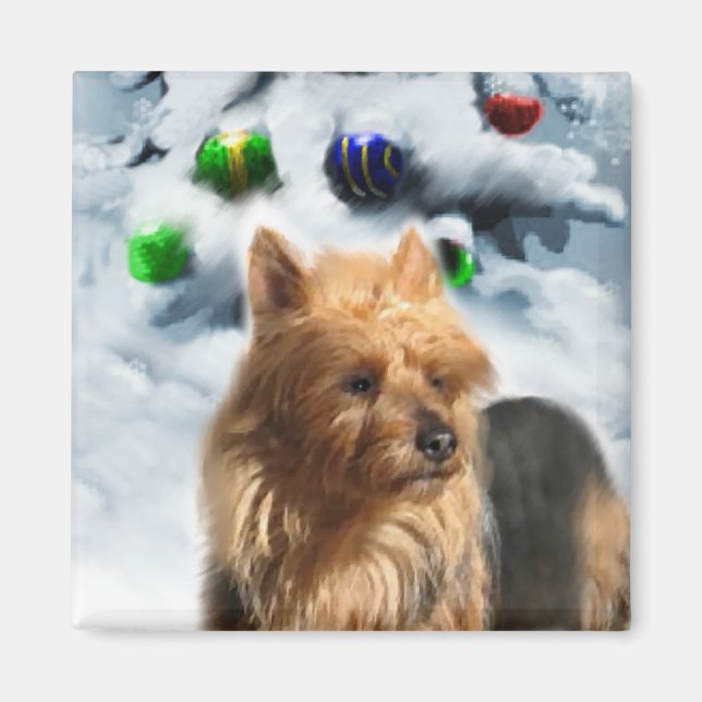 Aimant Cadeaux de Noël Terrier australien (Devant)