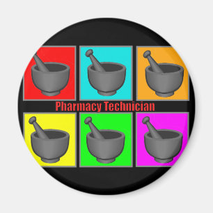 Aimant Cadeaux de Popart de technicien de pharmacie