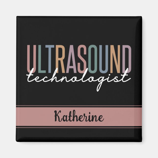 Aimant Cadeaux de technologue d'ultrasons personnalisés (Devant)