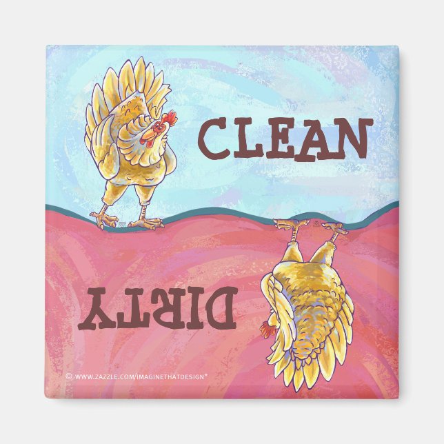 Aimant Cadeaux et accessoires de poulet (Devant)