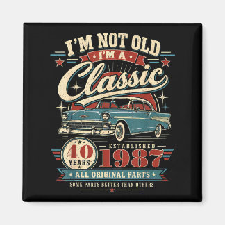 Aimant Cadeaux homme 40 ans Voiture rétro Clic 1987 40e