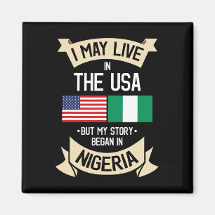 Aimant Cadeaux Nigeria Drapeau Américain Usa Racines Nigé
