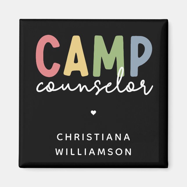 Aimant Cadeaux personnalisés de conseillers de camp (Devant)
