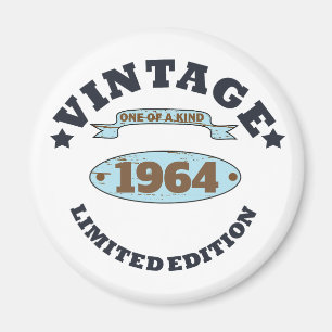 Aimant Cadeaux personnalisés vintages de 60e anniversaire