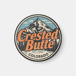 Aimant cadeaux vintage crested butte colorado montagne sk