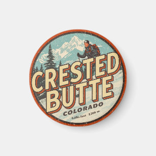 Aimant cadeaux vintage crested butte colorado montagne sk