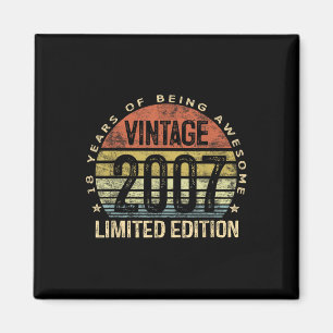 Aimant Cadeaux vintages 2007 Édition limitée 18 ans 18t
