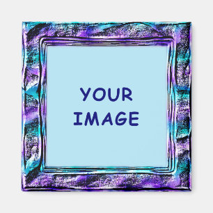 Aimant Cadre de bordure fausse turquoise et violet modern