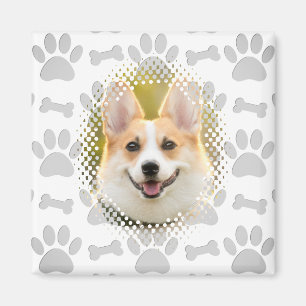 Aimant Cadre De Chien Motif Os Et Empreintes de pattes
