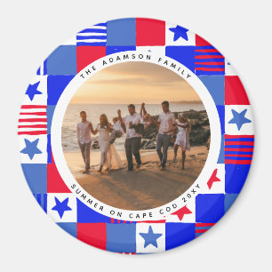 Aimant Cadre de courtepointure Americana avec photo ronde