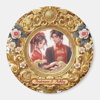 Aimant Cadre de sculpture chinois Golden Faux