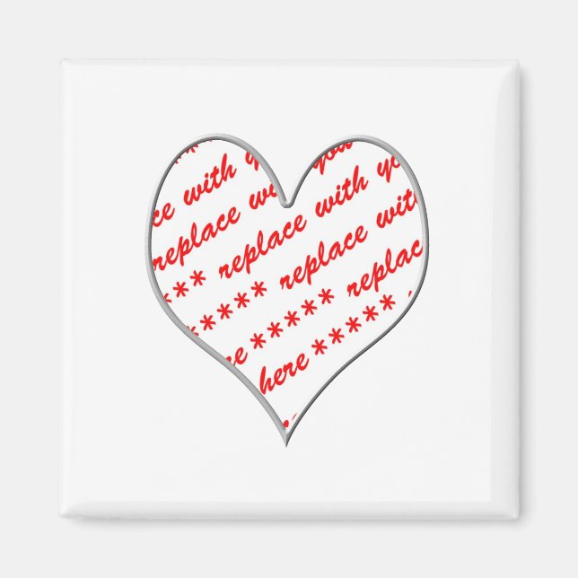 Aimant Cadre photo en forme de coeur blanc (Devant)