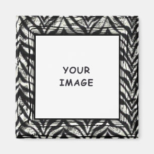 Aimant Cadre photo zèbre graphique noir et blanc