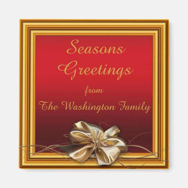 Aimant Cadres dorés et Faux Bow Noël (Devant)