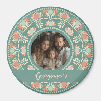 Aimant Cadres photo personnalisées Retro Sage & Sand Mand