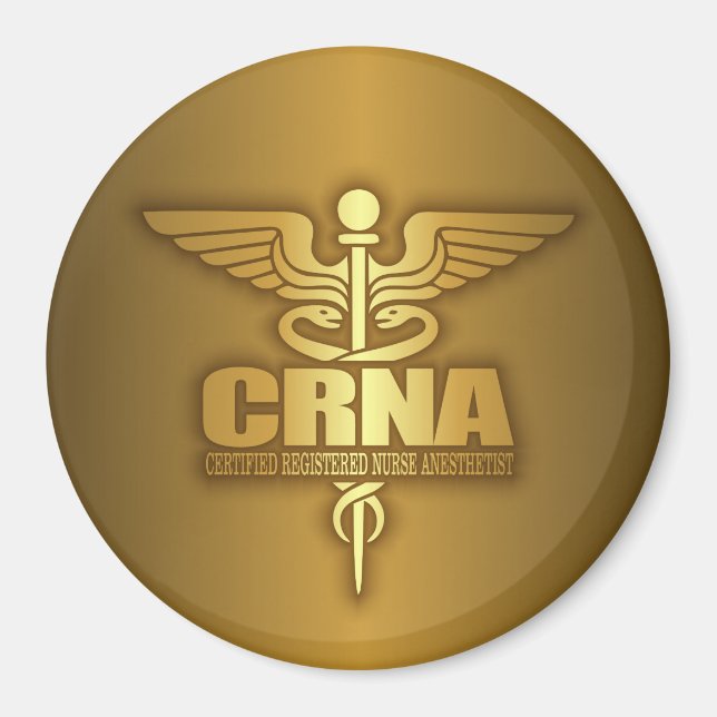 Aimant Caducée d'or (CRNA) (Devant)