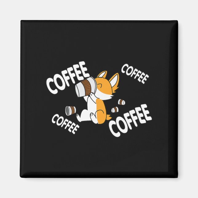 Aimant Café café Corgi Premium (Devant)