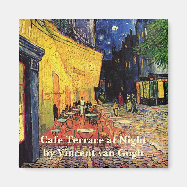 Aimant Café Terrasse à la nuit par Vincent van Gogh (Devant)