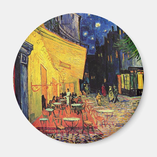 Aimant Café Terrasse à la nuit par Vincent van Gogh (Devant)
