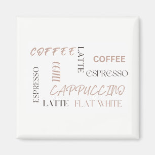 Aimant Café Typographie Café Moderne Style Amateur de Caf