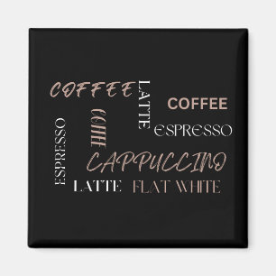 Aimant Cafetière Typographie Moderne Cadeau de Café de St