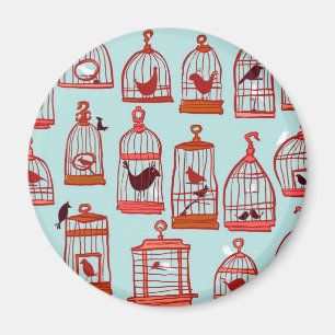 Aimant Cages à oiseaux sur le bleu