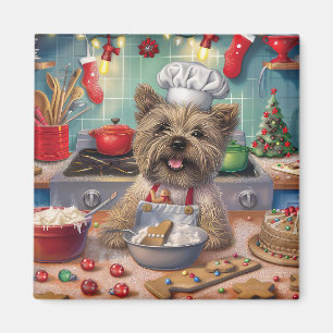 Aimant Cairn Terrier Fêtes de fin d'année en cuisine : No