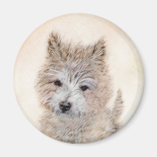 Aimant Cairn Terrier Puppy Painting - Original Dog Art