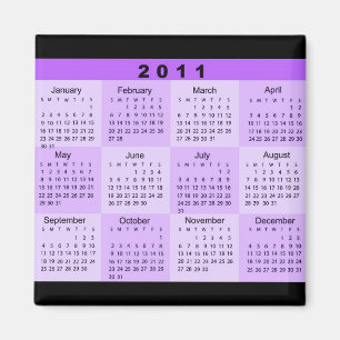 Aimant Calendrier 2011 en un coup d'oeil