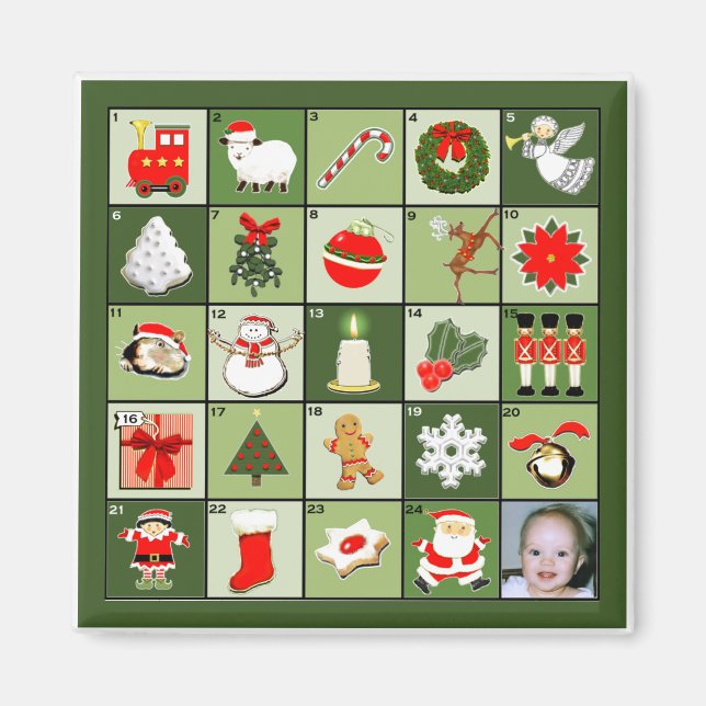 Aimant Calendrier de l'avènement de Noël (Devant)
