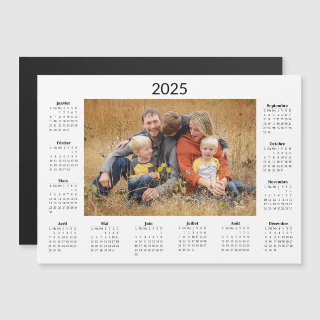 Aimant Calendrier personnalisé 2025 Magnetkarte (Vorne/Hinten)